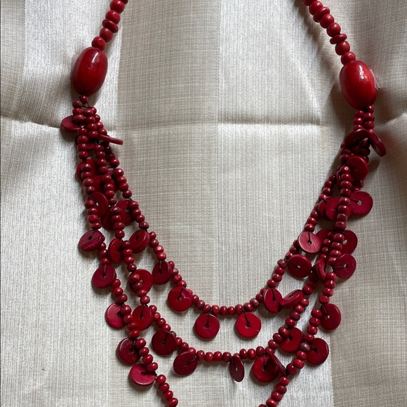 paparazzi Jewelry - Paparazzi Bold Red Layered Necklace and Matching Earrings